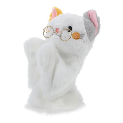 ibasenice Handpuppe Cartoon Tierpuppe Tier Box Handpuppe Cartoon Tiermodell Tier Handpuppe Cartoon Puppe Interaktive Handpuppe Handspielzeug Flaum Weiß von ibasenice