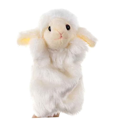 ibasenice Handpuppe - Plüsch - Puppenstube Werkzeug zum Erzählen von Geschichten beruhigendes Frühes Lernen Plüschgefüllter Weiß von ibasenice