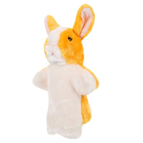 ibasenice Hase Handpuppe tragen Urinal-Pucks Aquarium Bildschirm Tür interaktives hasenpuppe plushdoll Kaninchenpuppe Kaninchenspielzeug für kurzer Plüsch Yellow von ibasenice