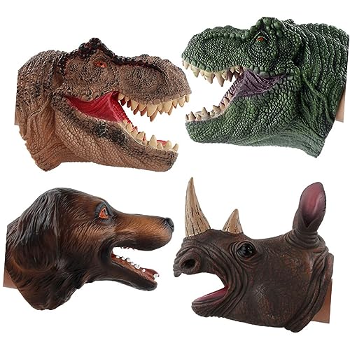 ibasenice Hippo Handpuppe dartscheibe interaktives Interaktive Handpuppen Lustig puppenzubehör kinderspielzeug Kinderzubehör künstliche Tierkopfbedeckungen Coffee von ibasenice