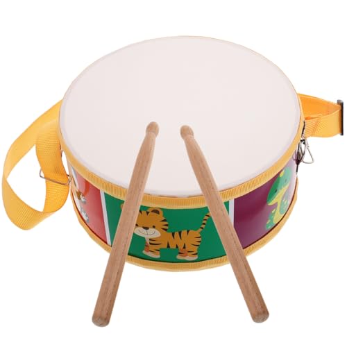 ibasenice Holztrommel-Set Für Kleinkinder – Schlaginstrument Mit Verstellbarem Gurt Und Cartoon-Tier-Design Marschtrommel Für Kinder von ibasenice