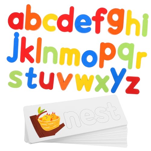 ibasenice Holz Alphabet Lernspielzeug Buchstaben Lernspiel Kognitive Entwicklung Hand Auge Koordination Eltern Junge Mädchen Interaktion von ibasenice