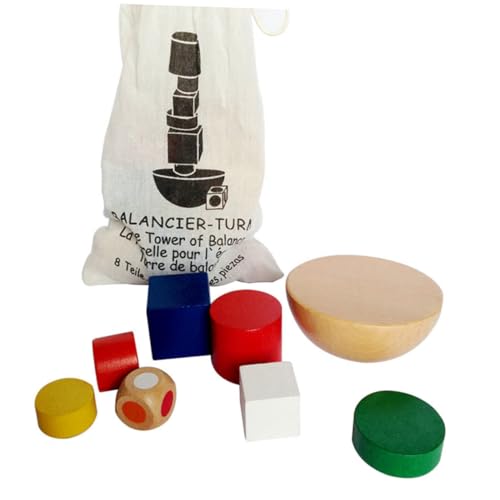 ibasenice Holz Balance Spielset Für Stapelbare Bausteine Aus Lackiertem Holz Lernspielzeug Farben Und Formen Erkennung Hand Eye Koordination Und Fantasievollem von ibasenice