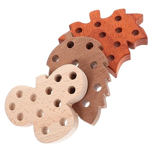 ibasenice Holz Fädelspielzeug für Kleinkinder Montessori Motorikspielzeug Tiermotiv Lernspielzeug zur Feinmotorikförderung und Frühkindlichen Kognition mit Handpolierten Kanten Geeignet für von ibasenice