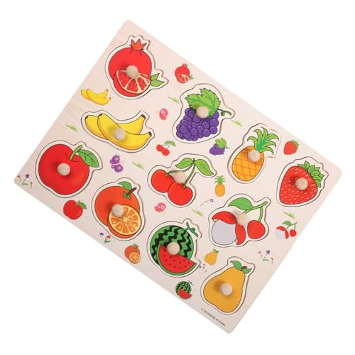ibasenice Holz Greifbrett Früchte Motiv Pädagogisches Lernspielzeug für Kleinkinder Robustes Montessori Puzzle zur Feinmotorik und Kognition Sicheres Zubehör Ab Jahr von ibasenice