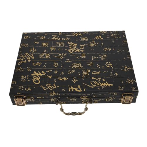 ibasenice Holz Mahjong Aufbewahrungsbox mit Elegantem Design Große Kapazität Organizer für Traditionelle Mahjongsteine Tragbar mit Tragegriff für Familienunterhaltung und Partys ibasenice Holz Mahjong Aufbewahrungsbox mit Elegantem Design Große Kapazität Organizer für Traditionelle Mahjongsteine Tragbar mit Tragegriff für Familienunterhaltung und Partys von ibasenice