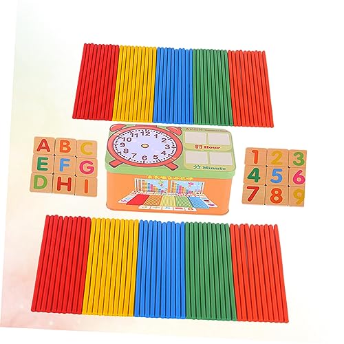 ibasenice Holz Mathematikspielzeug mit Rechenstäbchen Alphabet und Zahlen Sowie Formenblöcken Magnetisch Pädagogisch für Vorschule Rechnen Lernen Hand Auge Koordination Fördern von ibasenice