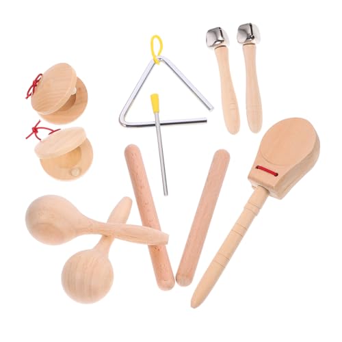 ibasenice Holz Musikinstrumente für Kleinkinder Jahre Teiliges Percussion mit Trommel Triangel Rhythmussticks Fördert Feinmotorik und Hand Auge Koordination Sicher und Langlebig ibasenice Holz Musikinstrumente für Kleinkinder Jahre Teiliges Percussion mit Trommel Triangel Rhythmussticks Fördert Feinmotorik und Hand Auge Koordination Sicher und Langlebig von ibasenice