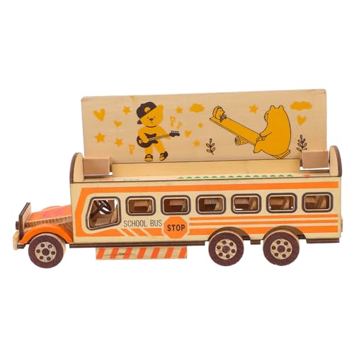 ibasenice Holz Schulbus Spielzeugmodell für Sicheres und Langlebiges Kinderspielzeug Geburtstags Kleine Fahrzeugliebhaber Fördert Fantasie ibasenice Holz Schulbus Spielzeugmodell für Sicheres und Langlebiges Kinderspielzeug Geburtstags Kleine Fahrzeugliebhaber Fördert Fantasie von ibasenice