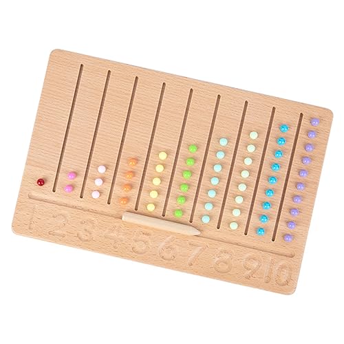 ibasenice Holz Zahlen Lernspielzeug mit Perlen Montessori Zahlentracking Tafel für Vorschulkinder Fördert Logisches Feinmotorik und Hand Auge Koordination Buntes Sortierspiel für Frühes von ibasenice