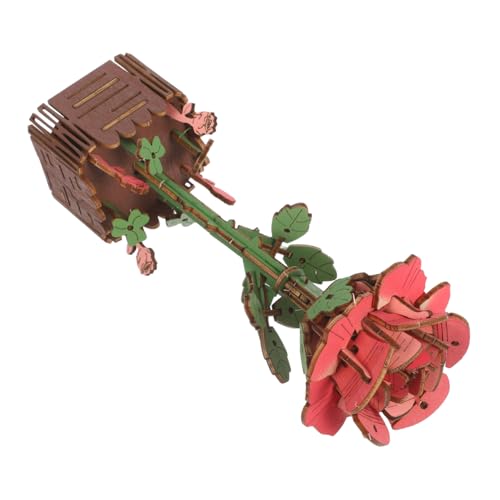 ibasenice Holzblumen Puzzle Bouquet DIY Bausatz Holz Modellbausatz zum Selberbauen Kreatives Bastelspiel für Erwachsene Geschenk Dekoration Wohnzimmer Büro von ibasenice