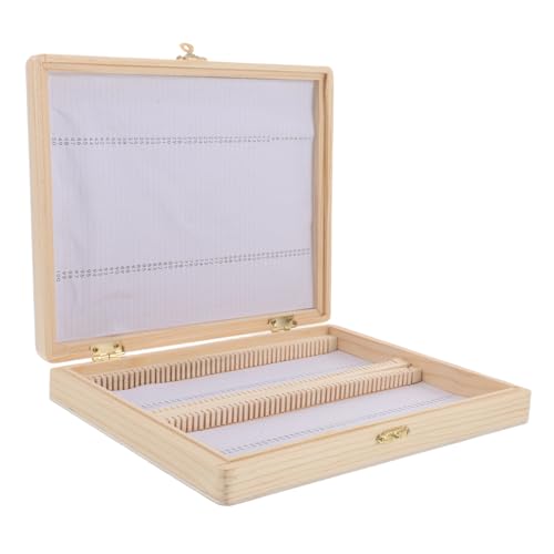 ibasenice Holzmikroskop -schlittenspeicherbox Mikroskop -microskop -Box Bildungsmikroskop Science Box Platzierung Box Mikroskop -Folie Halter von ibasenice