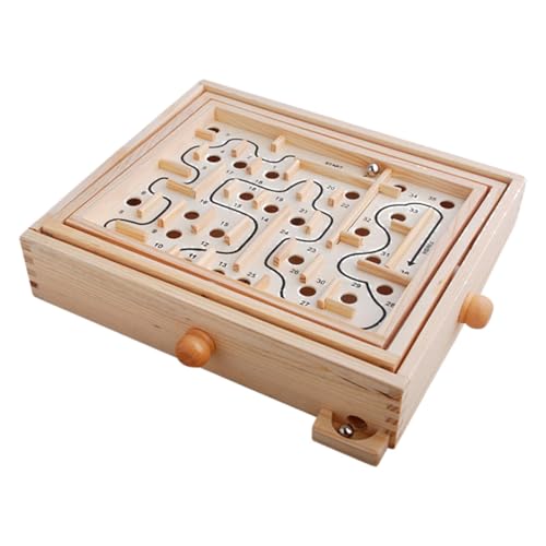 ibasenice Holzperlen Labyrinth Puzzle für Pädagogisches Geschicklichkeitsspiel für Jungen und Mädchen Fördert Problemlösungsfähigkeiten und Geduld für Drinnen von ibasenice