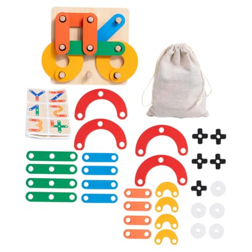 ibasenice Holzpuzzle Geometrische Formen Lernspielzeug für Kleinkinder Kreatives Montessori Puzzle zum Formen Erkennen Pädagogisches Steckspiel für Mädchen und Jungen von ibasenice