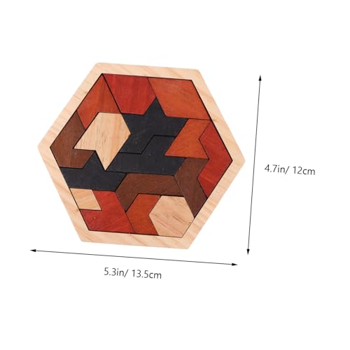 ibasenice Holzpuzzle Hexagon Tangram Lernspielzeug für Formen Farberkennung Motorik Logisches Denken Montessori Pädagogisches Gehirntraining von ibasenice
