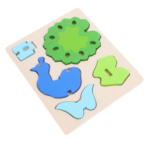 ibasenice Holzpuzzle Tierpuzzle Lernspielzeug für Kleinkinder Pädagogisch Handlungsorientiert Langlebig Bunte Formen Problemlösung und Farb Sowie Formwahrnehmung von ibasenice