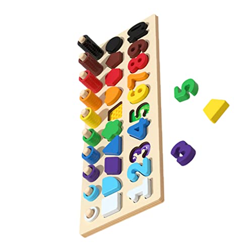 ibasenice Holzpuzzle für Lernspielzeug für Formen Zahlen und Farben Pädagogisches Montessori für Vorschulkinder für Zuhause und Schule von ibasenice