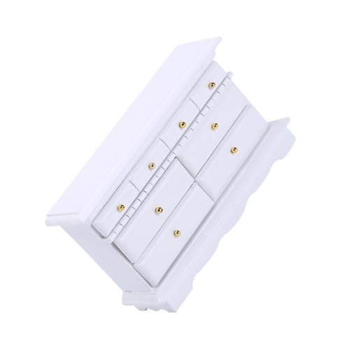 ibasenice Holzschrankmodell Villa Cool Heimdekoration Bausätze puppenstubenmöbel Dollhouse Furniture Miniaturmöbel Mini-Möbelmodell-Dekore Mikro-Landschaftsverzierungen hölzern Weiß von ibasenice