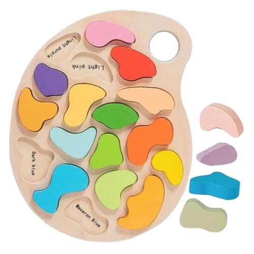 ibasenice Holzspielzeug Buchstaben Formen Puzzle Farbenfrohe Lernplatte für Kleinkinder Stabiles Hölzernes Farb Mischbrett Fördert Hand Auge Koordination und Konzentration Frühpädagogisches von ibasenice