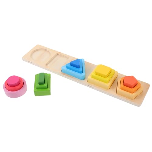 ibasenice Holzspielzeug Geometrische Formen Sortierspiel Lernspielzeug für Zuordnungsspiel mit Bunten Sicheren Holzklötzen Kreativität und Hand Auge Koordination von ibasenice