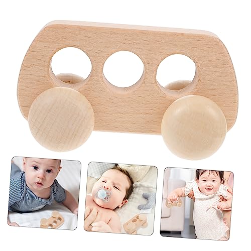 ibasenice Holzspielzeug Hand Push Car für Junge Mädchen Stabiles Glattes und Motorikspielzeug Pädagogisches Greiftraining Langlebiges Junge Mädchen Spielauto Buchenholz Sicher für Krabbel von ibasenice