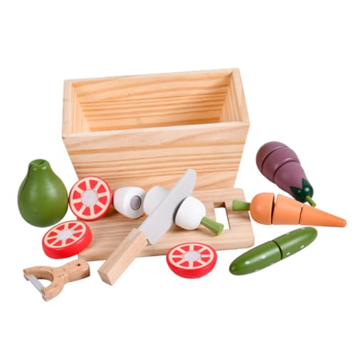ibasenice 1 Set Schneidespielzeug Für Kinder Schneidespielzeug Für Lebensmittel Cartoon-gemüse Holzspielzeug-Set Für Kleinkinder von ibasenice