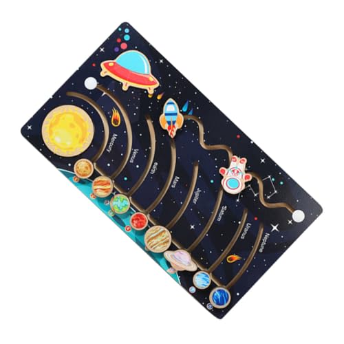 ibasenice Holzspielzeug Solar System Puzzle für Bewegliches Weltraum planetenspiel Montessori Lernspielzeug Kreativität Denkvermögen und Astronomischem Wissen von ibasenice