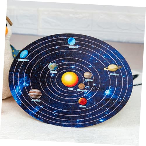 ibasenice Holzspielzeug Sonnensystem Puzzle Planeten Montessori Lernspielzeug für Ab Jahren Pädagogisches Planetenspiel Motorikförderndes Puzzle für Jungen und Mädchen von ibasenice