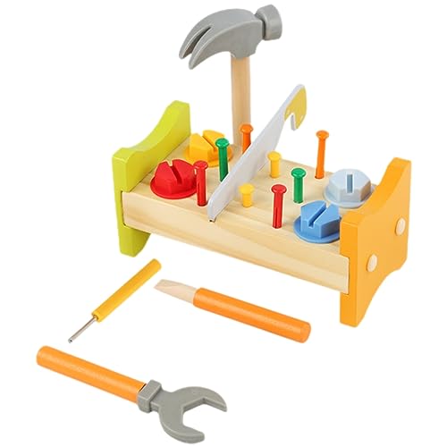 ibasenice Werkzeugset Für Kinder Werkbank Mit Klopfstiften Für Kleinkinder Lernspielzeug Klopfstift Aus Holz Für Babys von ibasenice