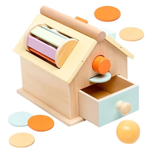 ibasenice Holzspielzeug für Kleinkinder Jahre Montessori Lernspielzeug mit Wurf und Münzbox Fördert Feinmotorik Kreativität und Frühkindliche Bildung Langlebig und Kompakt von ibasenice
