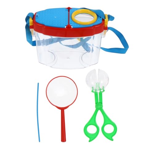 ibasenice Kinder-Beobachtungsbox mit Lupe, tragbares Insektenbeobachtungs-Set für Outdoor-Erkundung, Lernspielzeug für Kinder, verschiedene Farben, ABS- und Acryl-Material, 14 x 9,9 x 6,6 cm von ibasenice