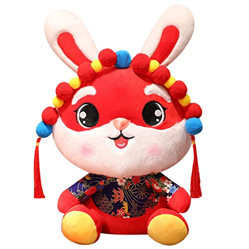 ibasenice Jahr des Kaninchens Plüsch Puppe Spielzeugplüsch GNOME Puppenhaus Plüschzwerge hasenfigur hasenkuscheltiere Hasenjahr-Maskottchen-Puppe Gefüllte Hasenpuppe Baumwolle von ibasenice