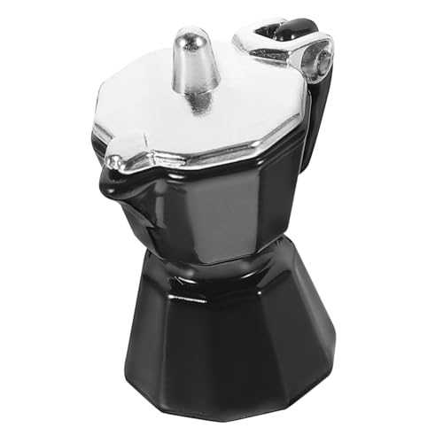 ibasenice Kaffeekanne Modellierschmuck Kleines Zubehör Puppenhaus Wasserkocher Szene Miniaturen Mokka Töpfe Machen Niedliche Puppen Küche Espresso Kaffeekanne Schmuck Schwarze von ibasenice