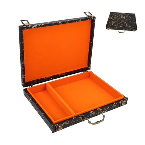ibasenice Mahjong-kacheln-Koffer Aus Holz Reise-Mahjong-Set Spiel-aufbewahrungsbehälter Tragbarer Brettspiel-Organizer Vintage-Stil ibasenice Mahjong-kacheln-Koffer Aus Holz Reise-Mahjong-Set Spiel-aufbewahrungsbehälter Tragbarer Brettspiel-Organizer Vintage-Stil von ibasenice