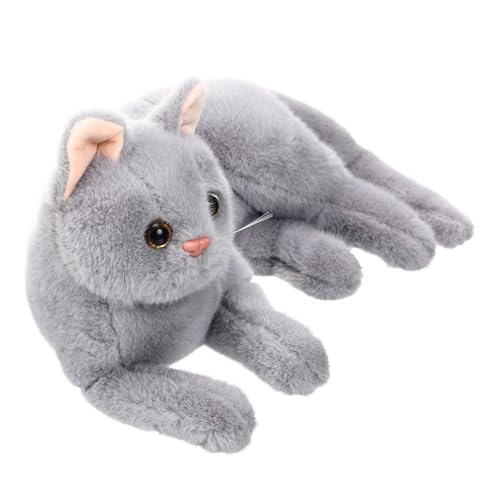 ibasenice Katze Plüschtier Süßer Katzenplüsch Realistisches Katzenstofftier Katze Plüschfigur Dekorative Stoffkatze Tierspielzeug Für Kuscheliges Katzenspielzeug Grey von ibasenice