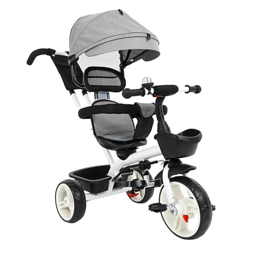 ibasenice Kinderdreirad mit Verstellbarer und Sonnenschutz Stabiles Dreirad mit Leichtem Metallrahmen Komfortabler Sicherer Kinderwagen für Kleinkinder für Jungen und Mädchen ibasenice Kinderdreirad mit Verstellbarer und Sonnenschutz Stabiles Dreirad mit Leichtem Metallrahmen Komfortabler Sicherer Kinderwagen für Kleinkinder für Jungen und Mädchen von ibasenice