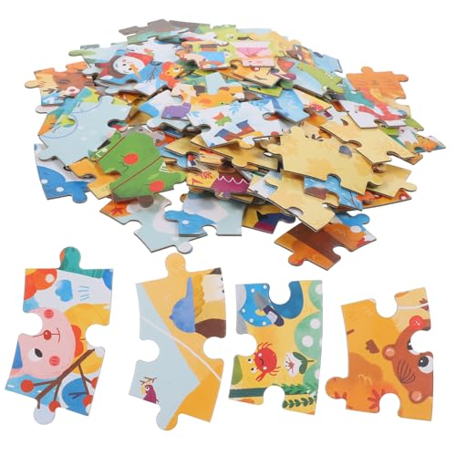 ibasenice Kindergarten Holzpuzzle Bunte Waldtiere Pädagogisches Rundes Steckspiel für Kleinkinder Fördert Hand Auge Koordination und Kreatives Lernspielzeug für Jungen und Mädchen von ibasenice