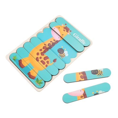 ibasenice Kinderpuzzle mit Doppelseitigen Tiermotiven Zebra Giraffe Pädagogisches Lernspielzeug Formen Farberkennung Geschenk für Kleinkinder und Vorschulkinder von ibasenice