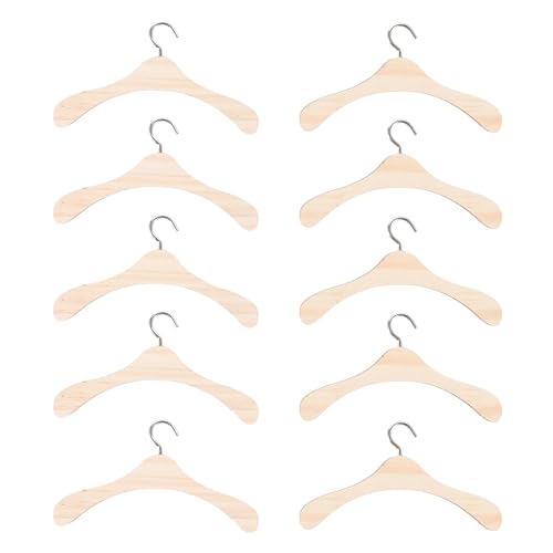 ibasenice KleiderbüGel Puppen Holz Puppenkleiderbügel Miniaturkleiderbügel 20 Stück Holzbügel Bjd Puppen Kleiderbügel Holzkleiderbügel Puppenzubehör Kleiderbügel Puppenkleiderbügel aus Holz (12Cm) von ibasenice