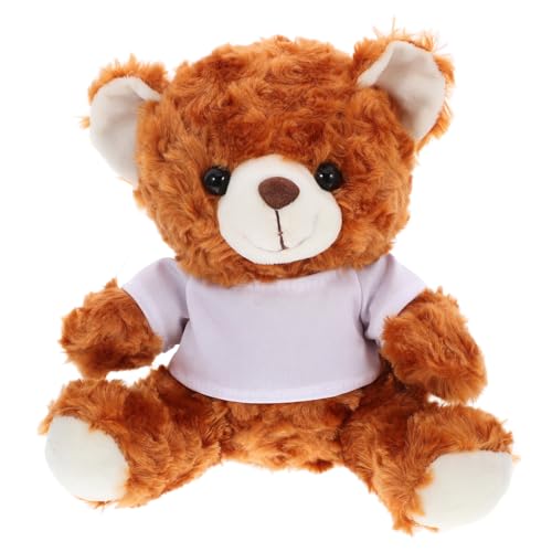 ibasenice Kleines Braunbärenspielzeug für plüschbär Bärenpuppe Cartoon-Bär stofftier bär Kleiner Bär Stofftier dekorative Bärenpuppe Faserbaumwolle Weiß von ibasenice