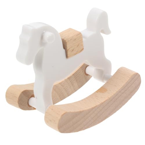 ibasenice Kleines Holzpferd Spielzeugfiguren Modell Schaukelpferd Van Dekoration Puppenhausstuhl Mini Hausschmuck Puppenhauszubehör Reborn Babypuppen Kits Requisiten Ofenholz von ibasenice