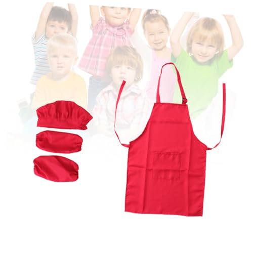 ibasenice Kochset mit Schürze Kochmütze und Ärmel Rotes Küchen Set für Jahre Mittlere Funktionales Rollenspiel für Kochen Backen Malen und Party Pflegeleicht und Bequem ibasenice Kochset mit Schürze Kochmütze und Ärmel Rotes Küchen Set für Jahre Mittlere Funktionales Rollenspiel für Kochen Backen Malen und Party Pflegeleicht und Bequem von ibasenice