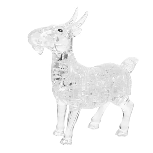 ibasenice Kristall Puzzle Ziege Weiß Selbstmontierbares Tierpuzzle aus Dekoratives für Geburtstag Kreative Kristall Deko für Zuhause und Büro von ibasenice