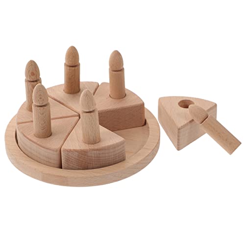 ibasenice Kuchendekoration Kuchen - rollenspielzeug Mit Kerze Schneidespielzeug Für Party - Kuchen - Ornament Kinderspielzeug Kindergeburtstagstorte Lernspielzeug Für Holz von ibasenice