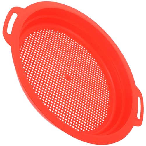 ibasenice Kunststoffschirm Strand Sichter Bildschirm klein Werkzeug kinderwerkzeug Activity Beach Toys for sandwanne Sand Siebpfanne Sandsiebe Plastik rot von ibasenice