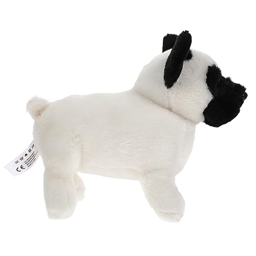 ibasenice Kuscheltier Hund Plüschfigur Cartoon Kleine Weiße Bulldogge Stehend Niedliches Stofftier Dekoration Sofa Kissen für Erwachsene von ibasenice