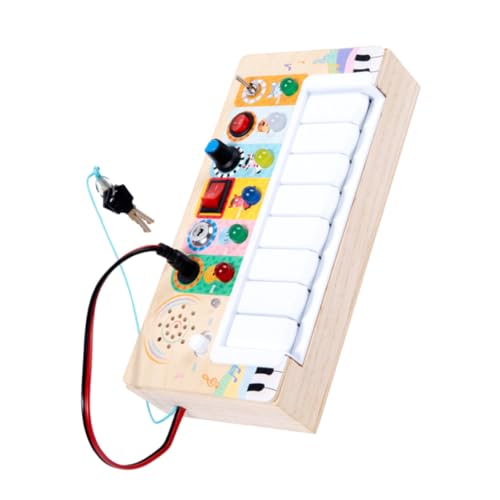 ibasenice Led-Busy-Board Kompaktes Elektrisches Kinderspielzeug Verschleißfestes Kinderspielzeug Tragbares Zubehör Entzückendes Kinderspielzeug Haushalt Holz von ibasenice