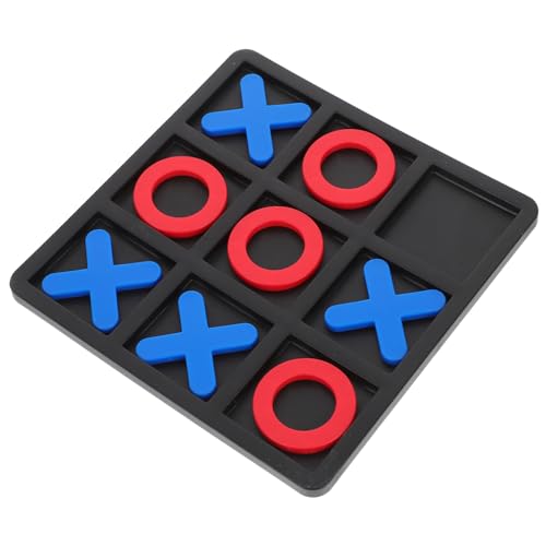 ibasenice Lernspielzeug Toe Spiel mit Roten O und Blauen X Tragbares Schachbrettspiel Interaktives Party und Reisespiel für Familien von ibasenice