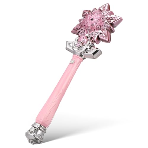 ibasenice Leuchtender Schneeflockenstab, Der Nebel Und Musik Sprüht, Prinzessinnen-partyspielzeug – 35 cm, Rosa, Bewegungsaktiviertes Cosplay-requisit für Kindergeburtstag, Halloween von ibasenice