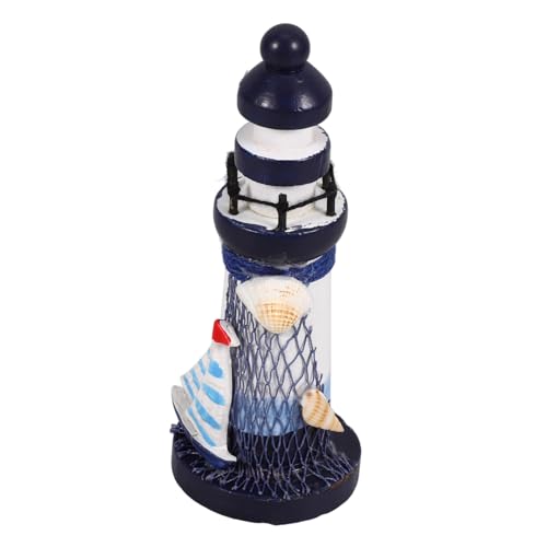 ibasenice Leuchtturm-Ornament Tür nautische Vorhänge Miniaturen paddeln Anlage Flagge Schreibtisch Dekoration bücherregal Dekoration bastelset Heimwerken Home-Desktop- Kiefernholz Blue von ibasenice